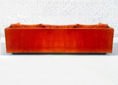 Milo Baughman for Directional Tuxedo Sofa in Orange Velvet 1960 - 4308530