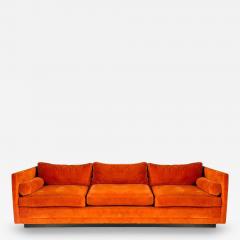 Milo Baughman for Directional Tuxedo Sofa in Orange Velvet 1960 - 4310002