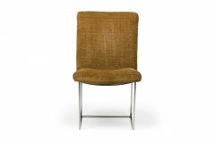 Milo Baughman for Thayer Coggin Brown Woven Fabric Captain Dining Side Chair - 4172264