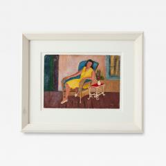 Milton Clark Avery Framed Vintage Figure Study In the Style of Milton Avery - 4439694