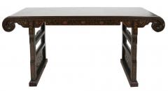 Ming Style Black Chinoiserie Decorated Sofa Console Table - 2247360