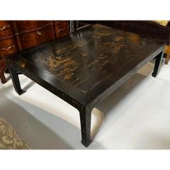 Ming Style Chinoiserie Black Gold Cocktail Coffee Table - 3218516