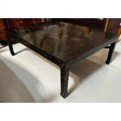 Ming Style Chinoiserie Black Gold Cocktail Coffee Table - 3218519