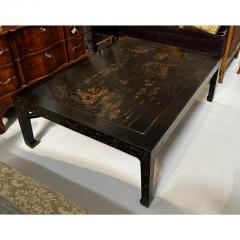 Ming Style Chinoiserie Black Gold Cocktail Coffee Table - 3218520