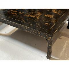 Ming Style Chinoiserie Black Gold Cocktail Coffee Table - 3218525