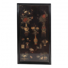 Ming Style Chinoiserie Black Lacquer Coffee Cocktail Table - 4107599