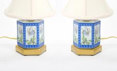 Mini 20th Century White Ground With Blue Green Porcelain Gilt Wood Base - 4085951