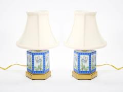 Mini 20th Century White Ground With Blue Green Porcelain Gilt Wood Base - 4085953