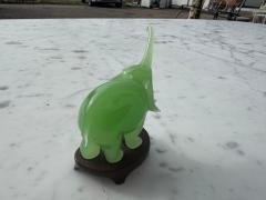 Miniature Jadite Elephant on Wooden Stand - 4519105