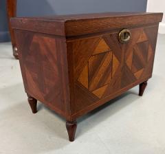Miniature Marquetry Blanket Chest Dated 1910 by Flora Boyer of Pennsylvania - 4190850