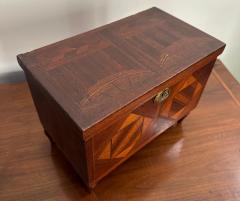 Miniature Marquetry Blanket Chest Dated 1910 by Flora Boyer of Pennsylvania - 4190862