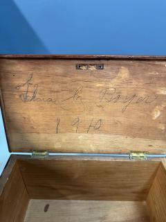 Miniature Marquetry Blanket Chest Dated 1910 by Flora Boyer of Pennsylvania - 4190869