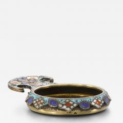 Miniature Silver Kovsh With Cloisonne Enamel Faberge - 4796953