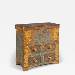 Miniature Wallpapered Lift Top Chest with Four Drawers - 3834520