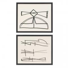 Minimal Black and White Abstract Ink on Paper by Philip Renteria 1973  - 3301918