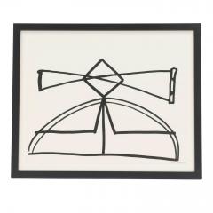 Minimal Black and White Abstract Ink on Paper by Philip Renteria 1973  - 3301919