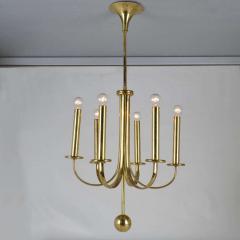 Minimal Brass 1960s Chandelier - 3062345