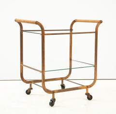 Minimalist Copper Bar Cart Original Patina 1950s France - 1897067