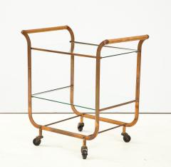 Minimalist Copper Bar Cart Original Patina 1950s France - 1897074