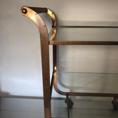 Minimalist Copper Bar Cart Original Patina 1950s France - 1899364