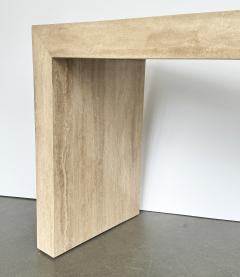 Minimalist Italian Travertine Console Table - 3612209