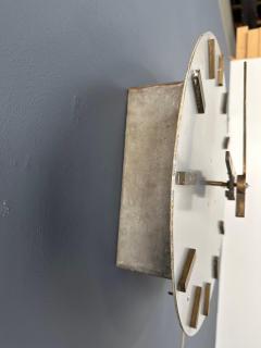 Minimalist Mid Century Wall Clock in Brass and Aluminum - 3958226