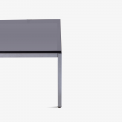 Minimalist Square Chrome Cocktail Table with Smoke Glass - 396566