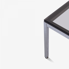 Minimalist Square Chrome Cocktail Table with Smoke Glass - 396569