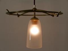 Minimalistic Mid Century Modern Brass Glass UFO Pendant Lamp Germany 1950s - 2205883