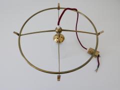 Minimalistic Mid Century Modern Brass Glass UFO Pendant Lamp Germany 1950s - 2205884