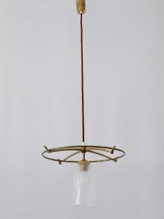 Minimalistic Mid Century Modern Brass Glass UFO Pendant Lamp Germany 1950s - 2205892
