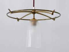 Minimalistic Mid Century Modern Brass Glass UFO Pendant Lamp Germany 1950s - 2205895