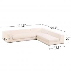 Minotti Hamilton 3 Piece Sectional on Chrome Base  - 4331312