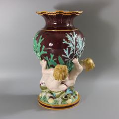 Minton Majolica Marine Vase with Merboys - 3612263