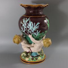 Minton Majolica Marine Vase with Merboys - 3612264