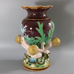 Minton Majolica Marine Vase with Merboys - 3612265