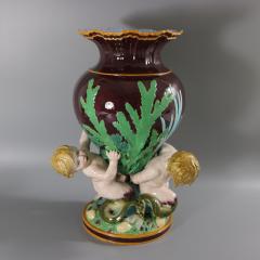 Minton Majolica Marine Vase with Merboys - 3612266