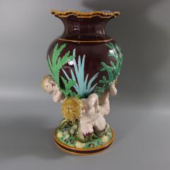 Minton Majolica Marine Vase with Merboys - 3612267