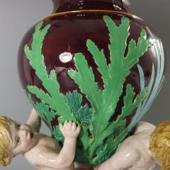 Minton Majolica Marine Vase with Merboys - 3612271