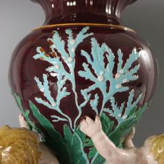 Minton Majolica Marine Vase with Merboys - 3612272