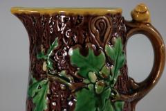 Minton Majolica Oak Jug Pitcher with Snail Handle - 2244831