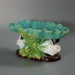 Minton Majolica Rabbits And Leaves Compote Bowl - 4804938