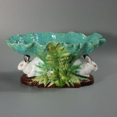 Minton Majolica Rabbits And Leaves Compote Bowl - 4804941