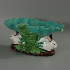 Minton Majolica Rabbits with Leaf Dish - 2502872