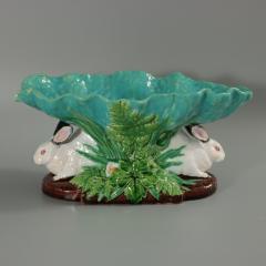 Minton Majolica Rabbits with Leaf Dish - 2502875