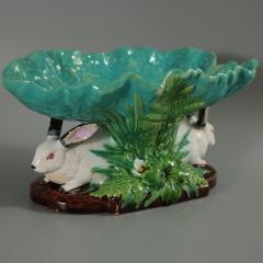 Minton Majolica Rabbits with Leaf Dish - 2502878