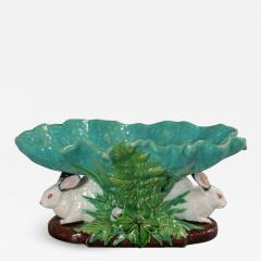 Minton Majolica Rabbits with Leaf Dish - 2504200