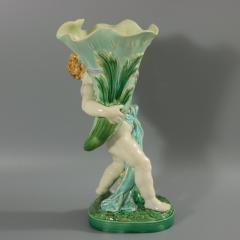 Mintons Majolica Putti Flower Holder Vase - 2608217