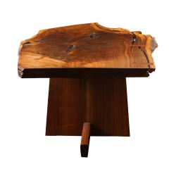 Mira Nakashima Mira Nakashima Stunning Free Edge Table in Black Walnut 2007 signed and dated  - 2427156