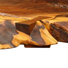 Mira Nakashima Mira Nakashima Stunning Free Edge Table in Black Walnut 2007 signed and dated  - 2427158